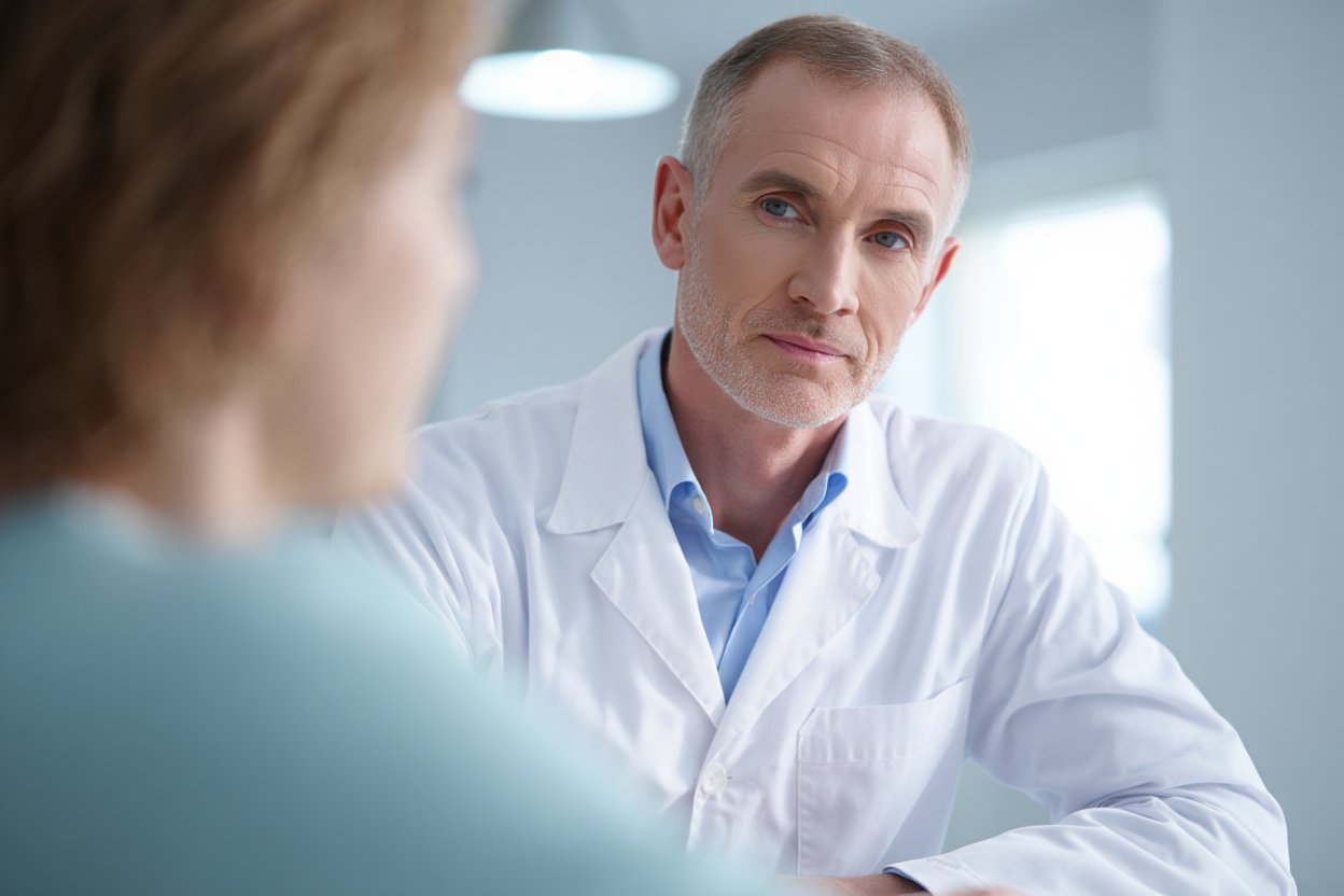 Человек на консультации нарколога